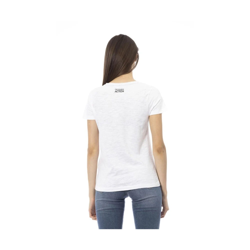 Trussardi Witte Katoenen Tops T-Shirt White Dames