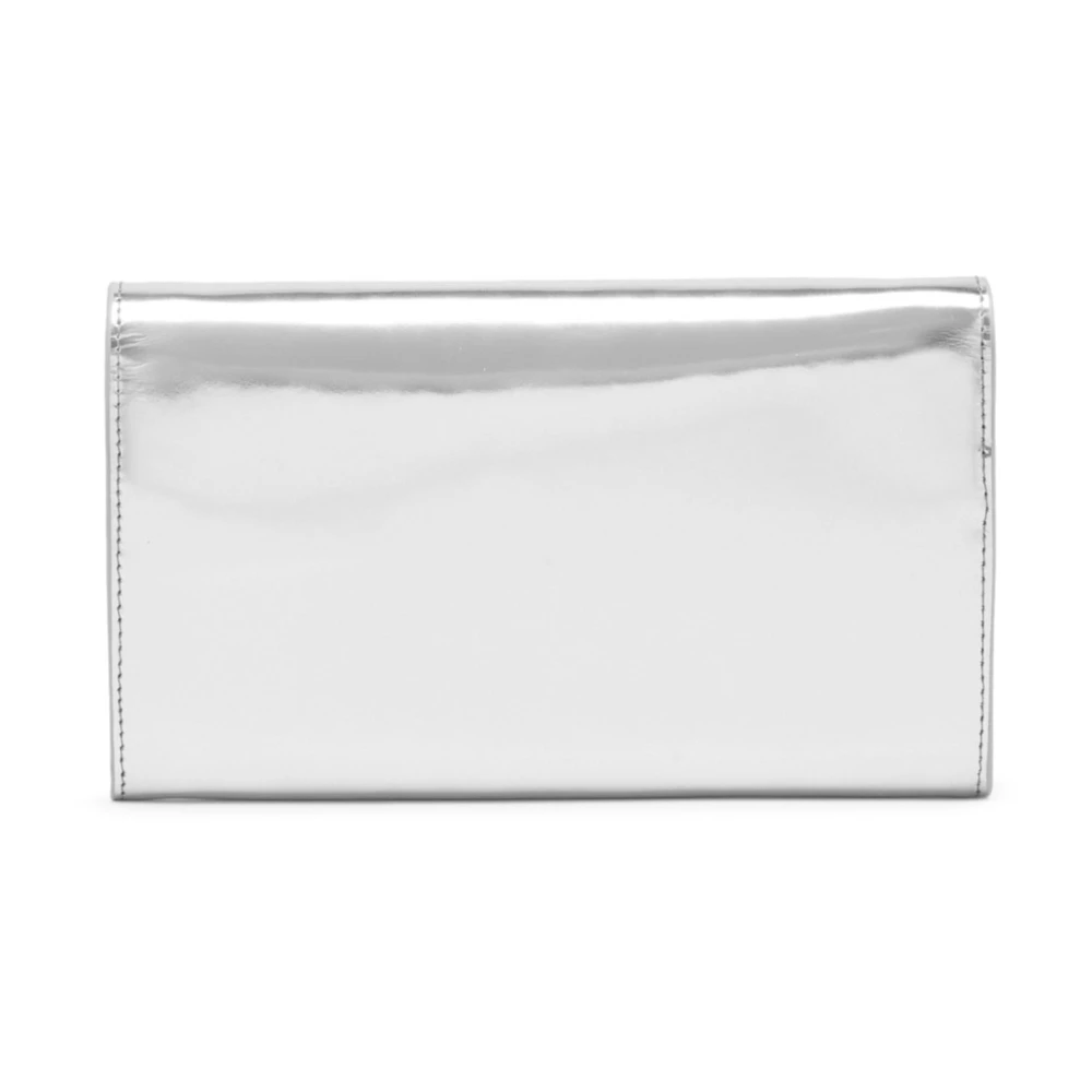 Diesel Portemonnee van metallic leer Gray Dames