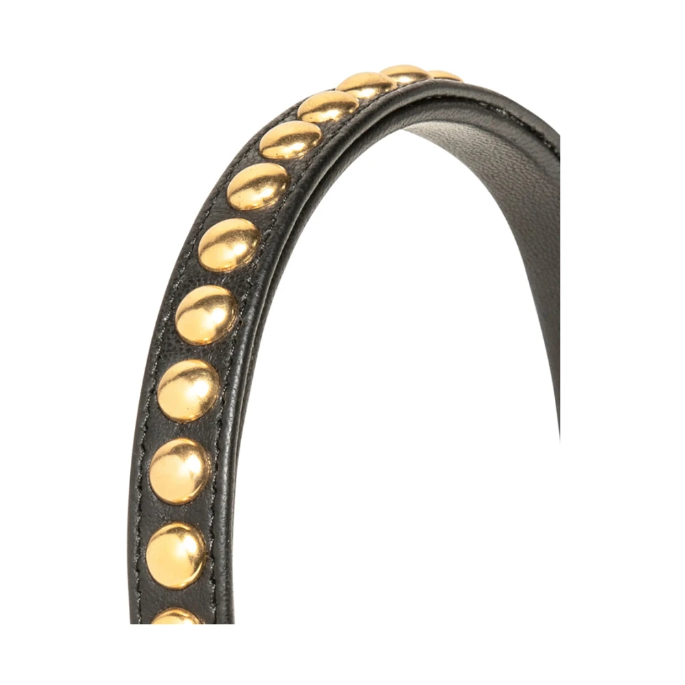Jennifer Behr Zwart Lamsvacht Goudkleurige Stud Haaraccessoire Black Dames