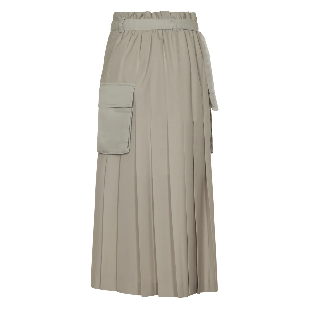 Sacai Beige Geplooide Rok Beige Dames