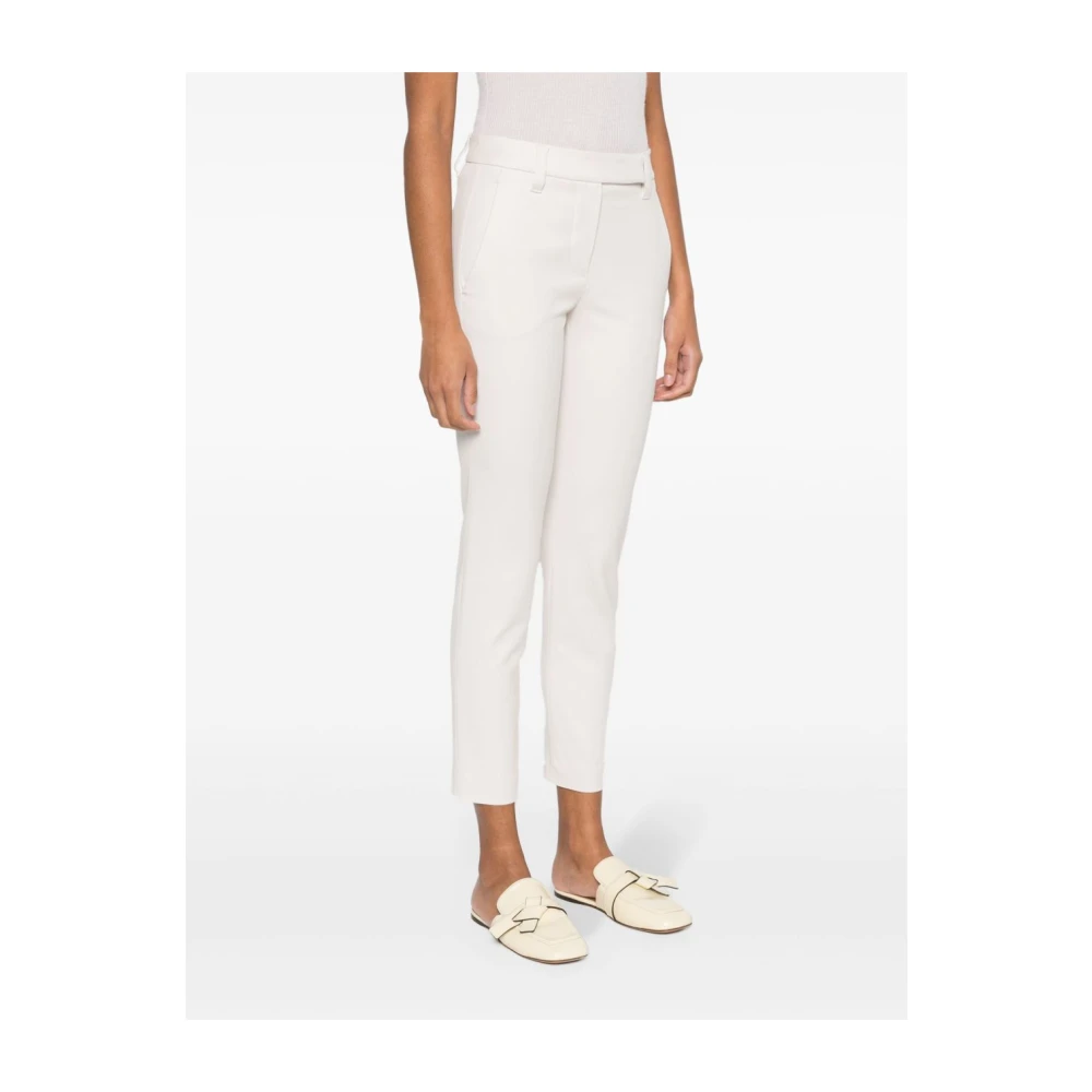 BRUNELLO CUCINELLI Beige Slim Fit Broek Beige Dames