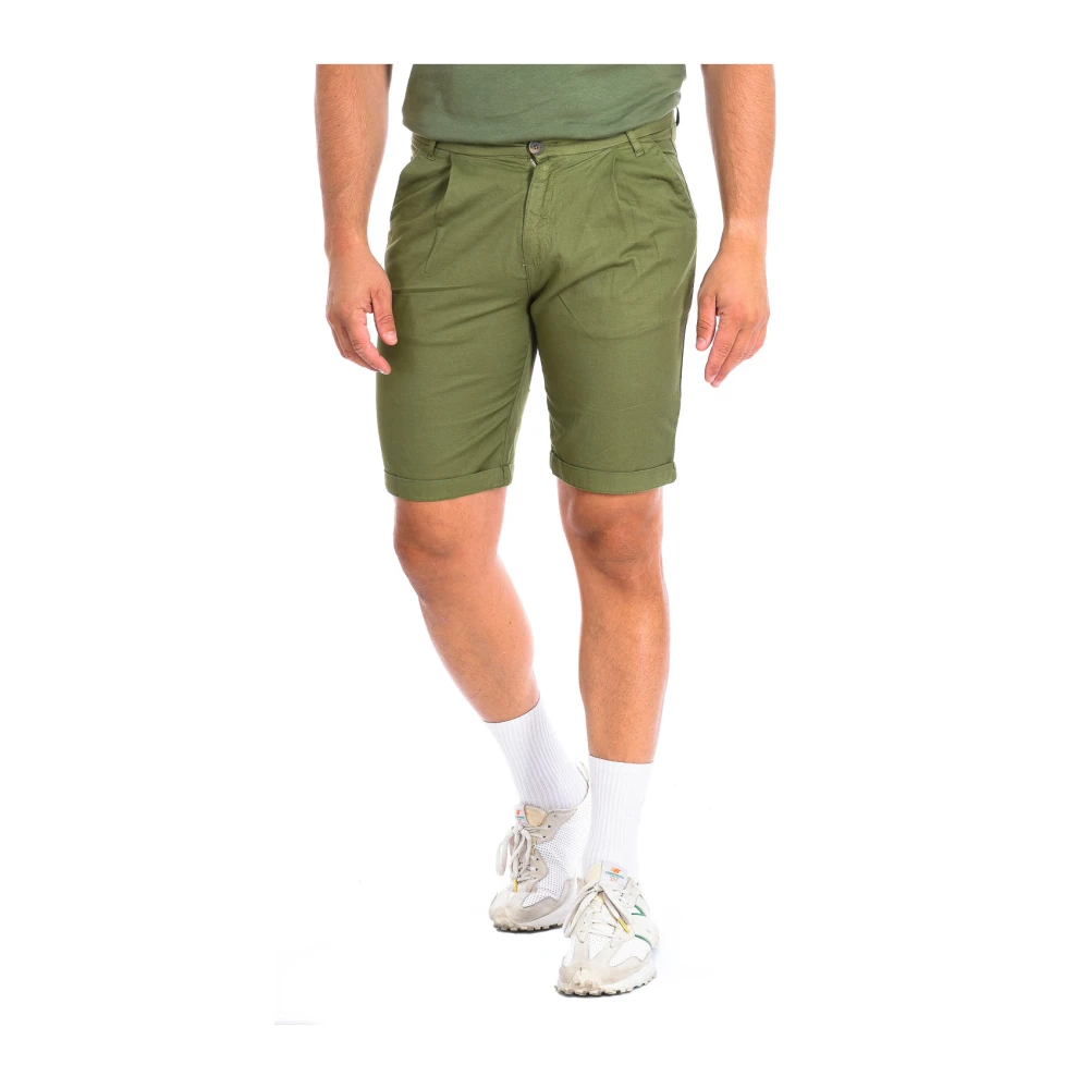 La Martina Green White Bermuda Shorts - Male - Casual Shorts - W30 - Shorts