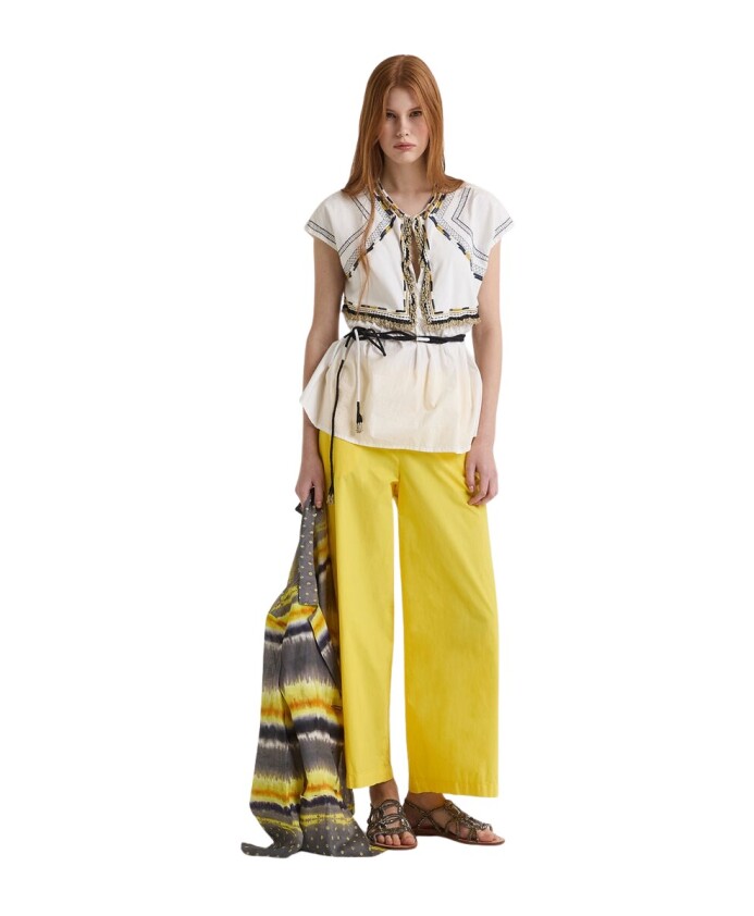 pantalon-en-coton-jaune