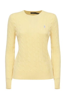 Gul Crewneck Tröja med Logobrodyr