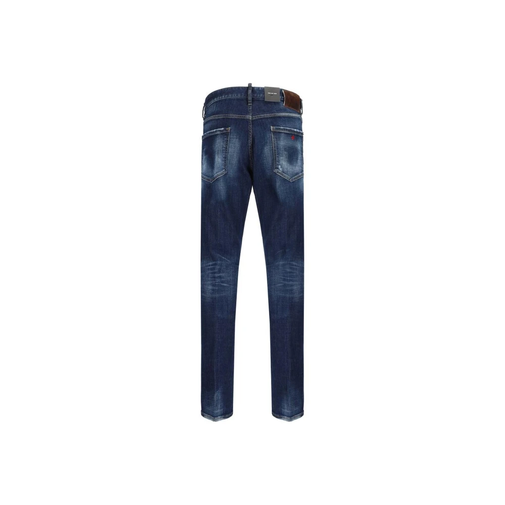 Dsquared2 Jeans met kenmerkend leren embleem voor coole kerel Blue Heren