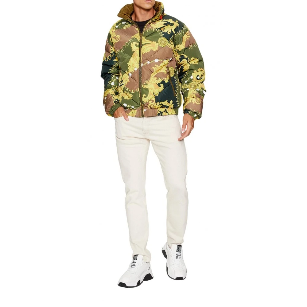 Versace Jeans Couture Omkeerbare Renaissance Print Hooded Puffer Jacket Multicolor Heren