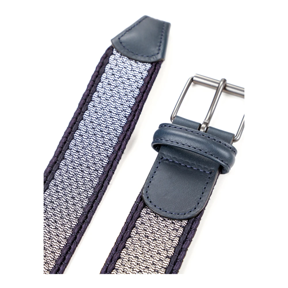 Anderson's Rekbare Leren Riem met Pin Gesp Blue Heren