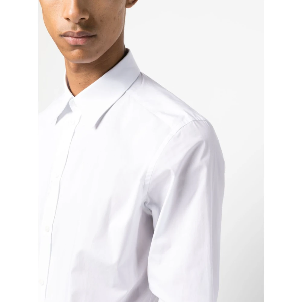 Dolce & Gabbana Witte Spread-Kraag Katoenen Overhemd White Heren