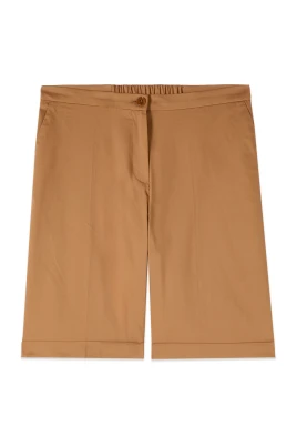 Bermudashorts i bomullsblandning med uppvik