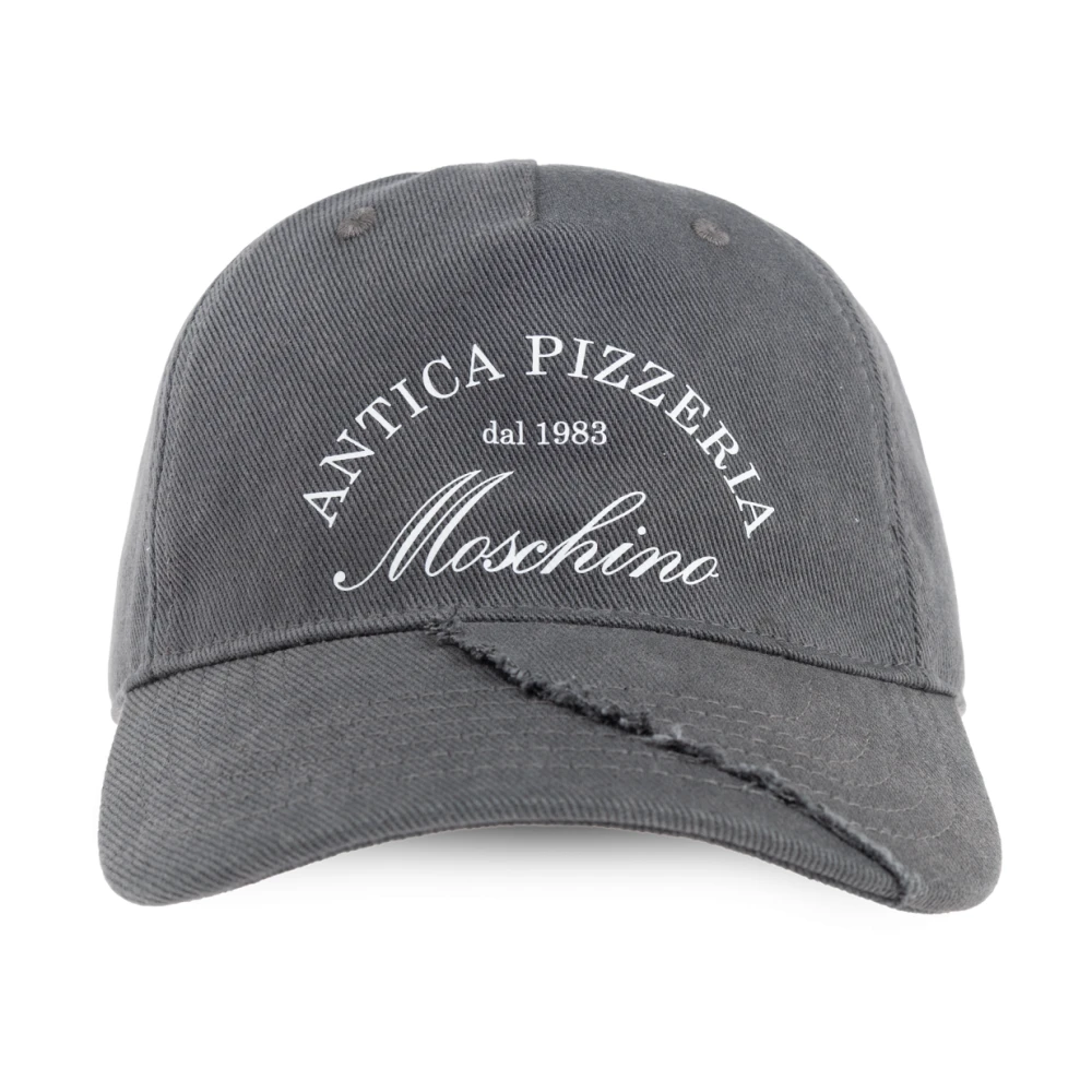 Moschino Denim Hoed met Vernietigd Effect Gray Heren