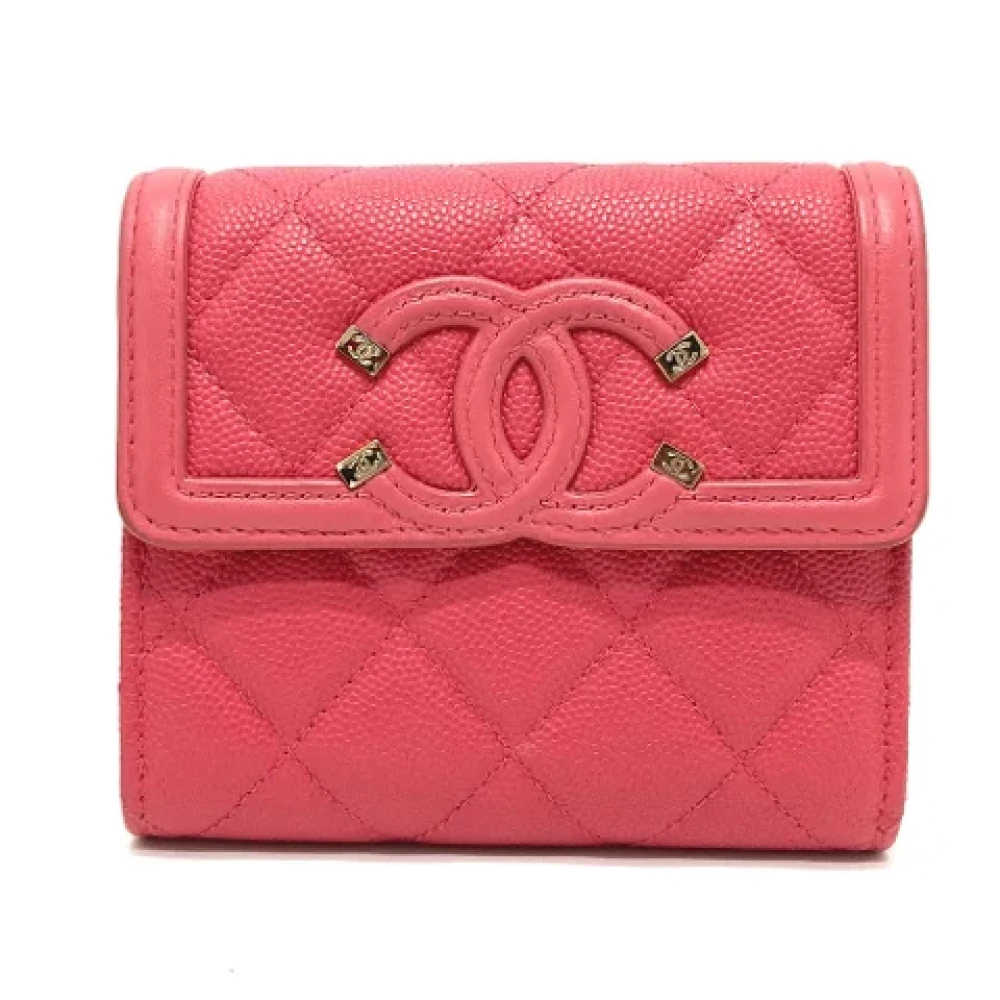 Chanel Vintage Pre-owned Leather wallets Pink Dames