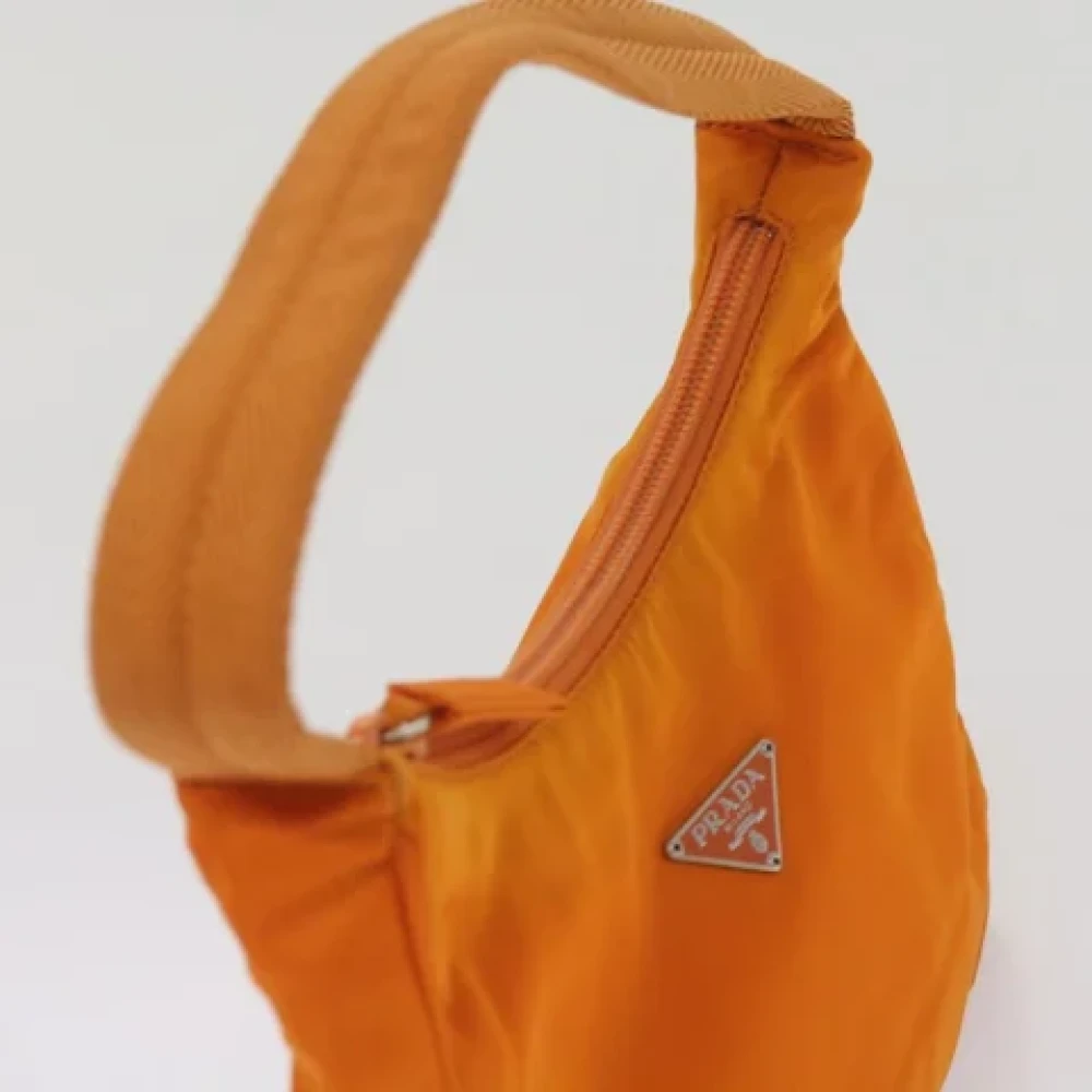 Prada Vintage Pre-owned Nylon handbags Orange Dames