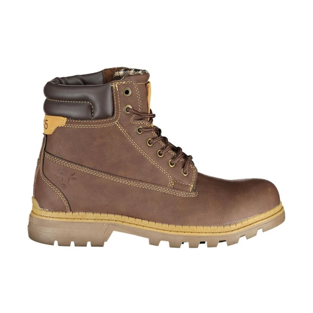 Carrera Women's Brown Laced Boot With Contrast Details And Logo - Lace-Up Boots - 5 Uk - Shoes