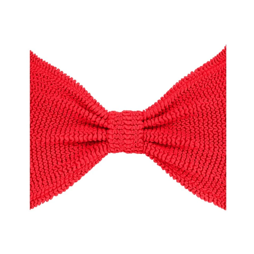 Hunza G Rode Seersucker Brede Band Badpak Red Dames
