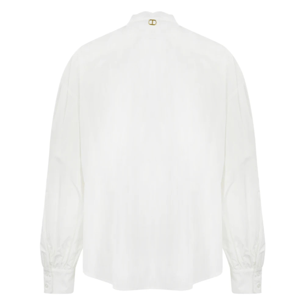 Twinset Elegante Katoenen Shirt met Golvende Details White Dames
