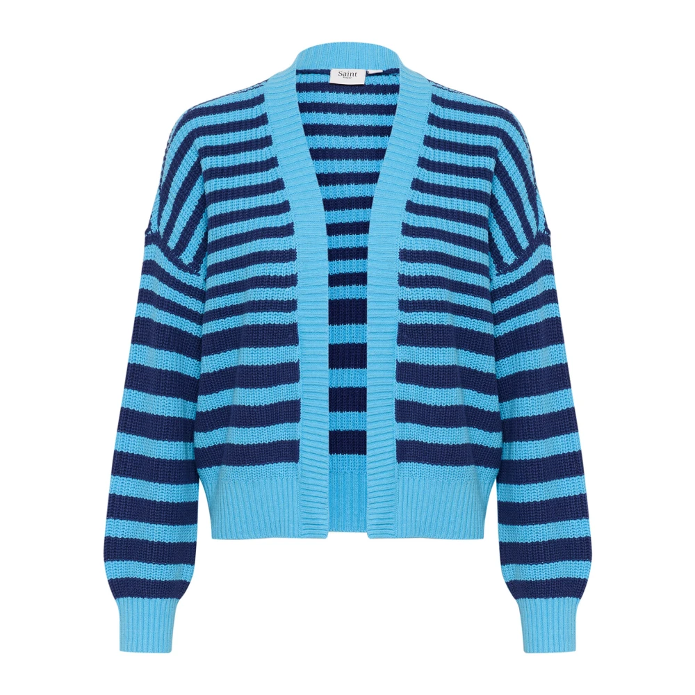 Saint Tropez Gestreepte Open Cardigan All Aboard Blue Dames