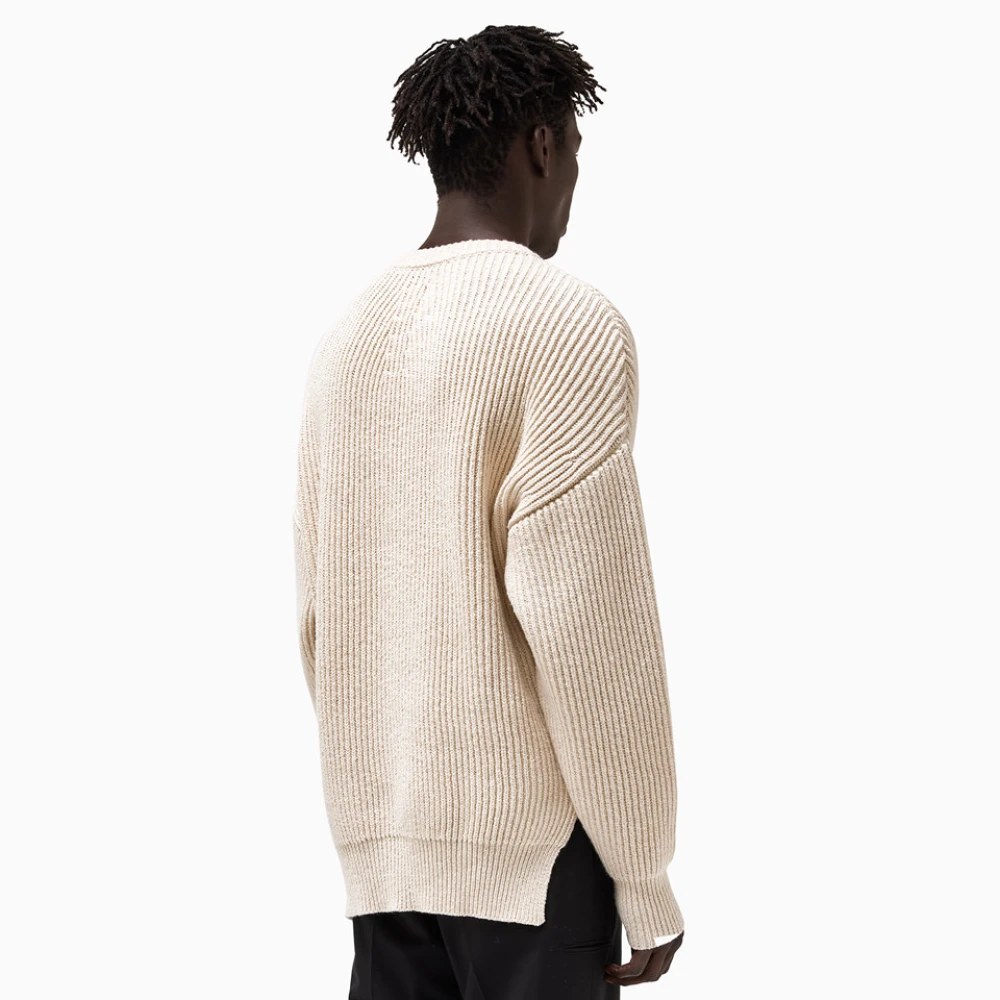 Jil Sander Italiaanse Ribgebreide Trui Beige Heren