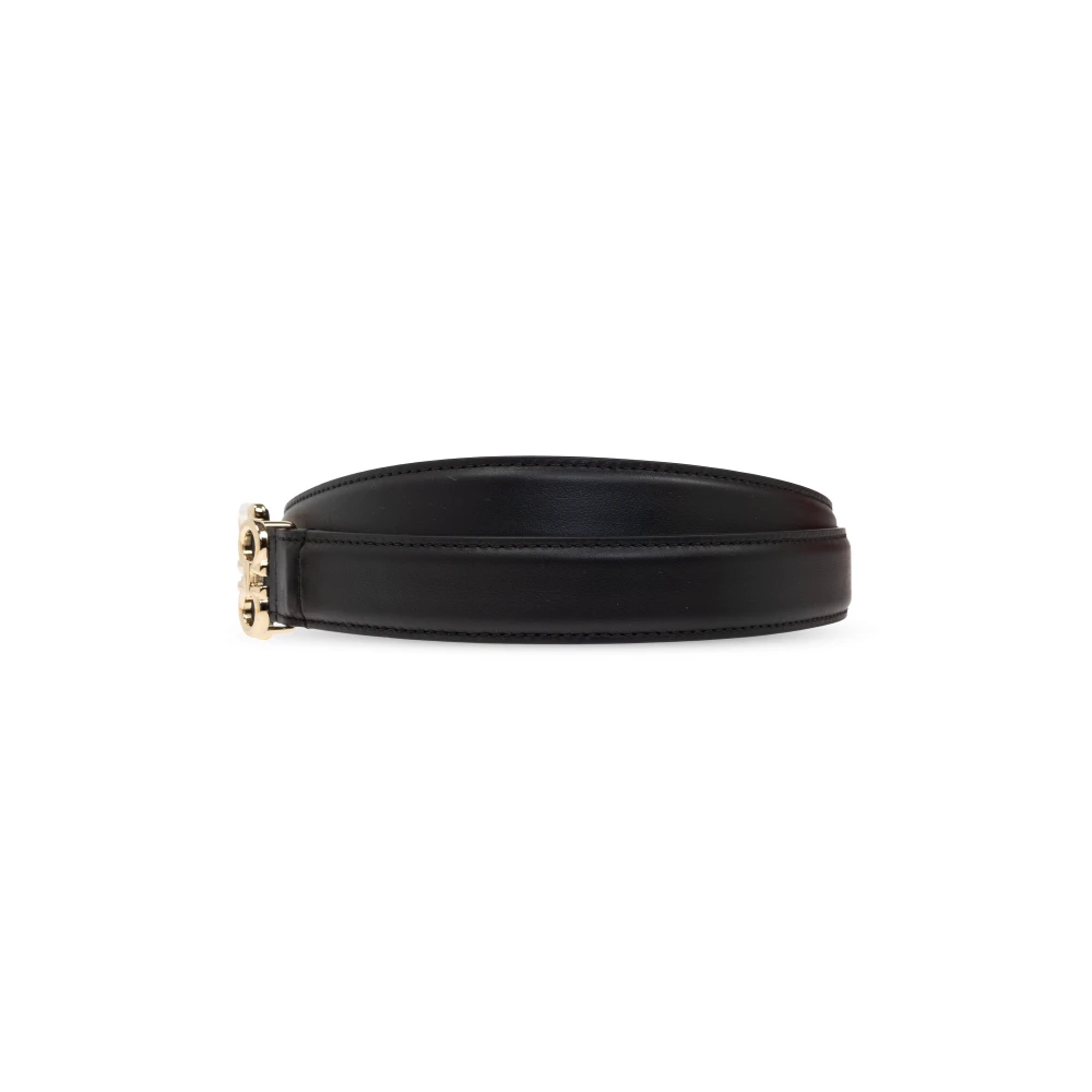 Salvatore Ferragamo Leren riem Black Dames