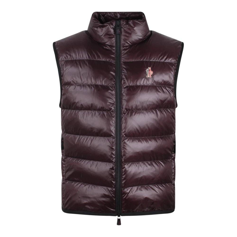 Moncler Gewatteerd Vest Nylon Donsjas Fw24 Brown Heren