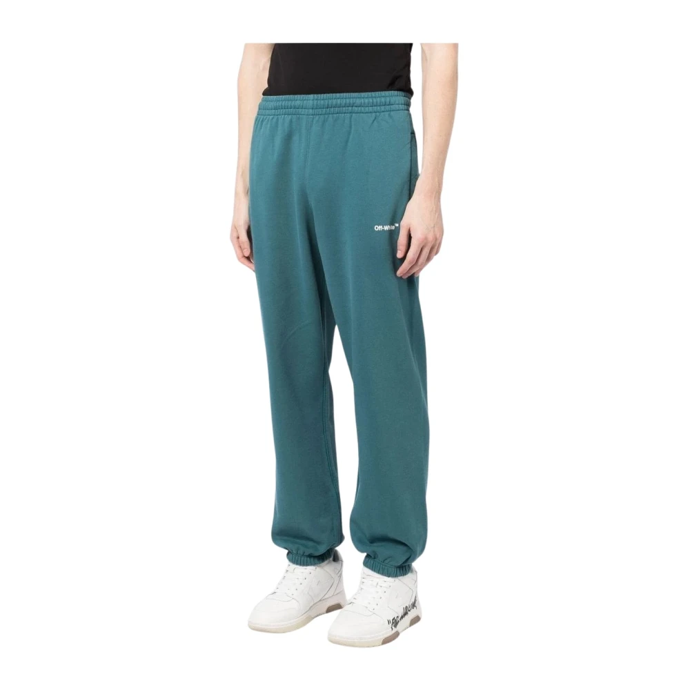 Off White Men's Green Sweatpants, L, Chain Arrow Slim Joggers