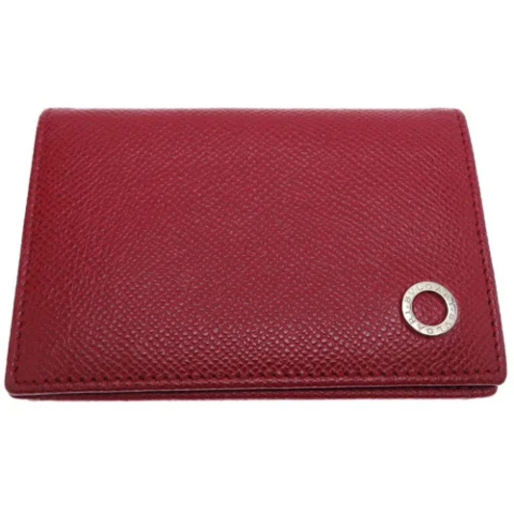 Bvlgari Vintage Pre-owned Leather wallets Red Dames