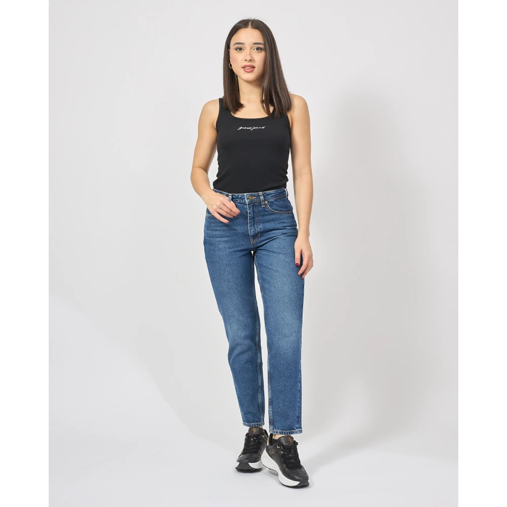 Guess Blauwe relaxed fit jeans met zakken Blue Dames