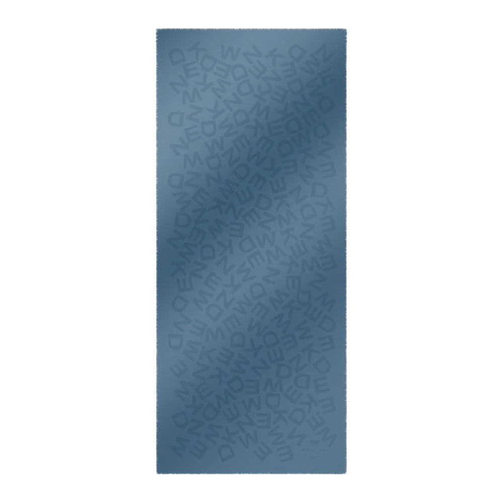Max Mara Weekend Jacquard Logo Katoen Stola Blue Dames