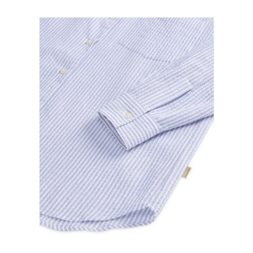 Woolrich Heldere Blauwe Pinstripe Button-Up Overhemd Blue Dames