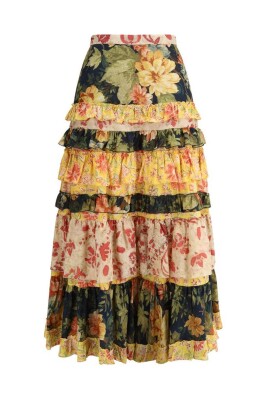 floral-ruffle-skirt