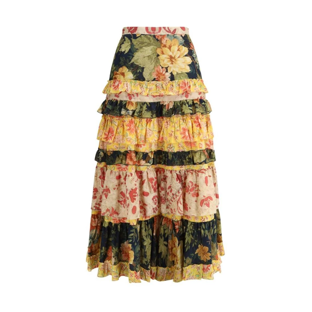 Valentino Bloemen Ruche Rok Multicolor Dames