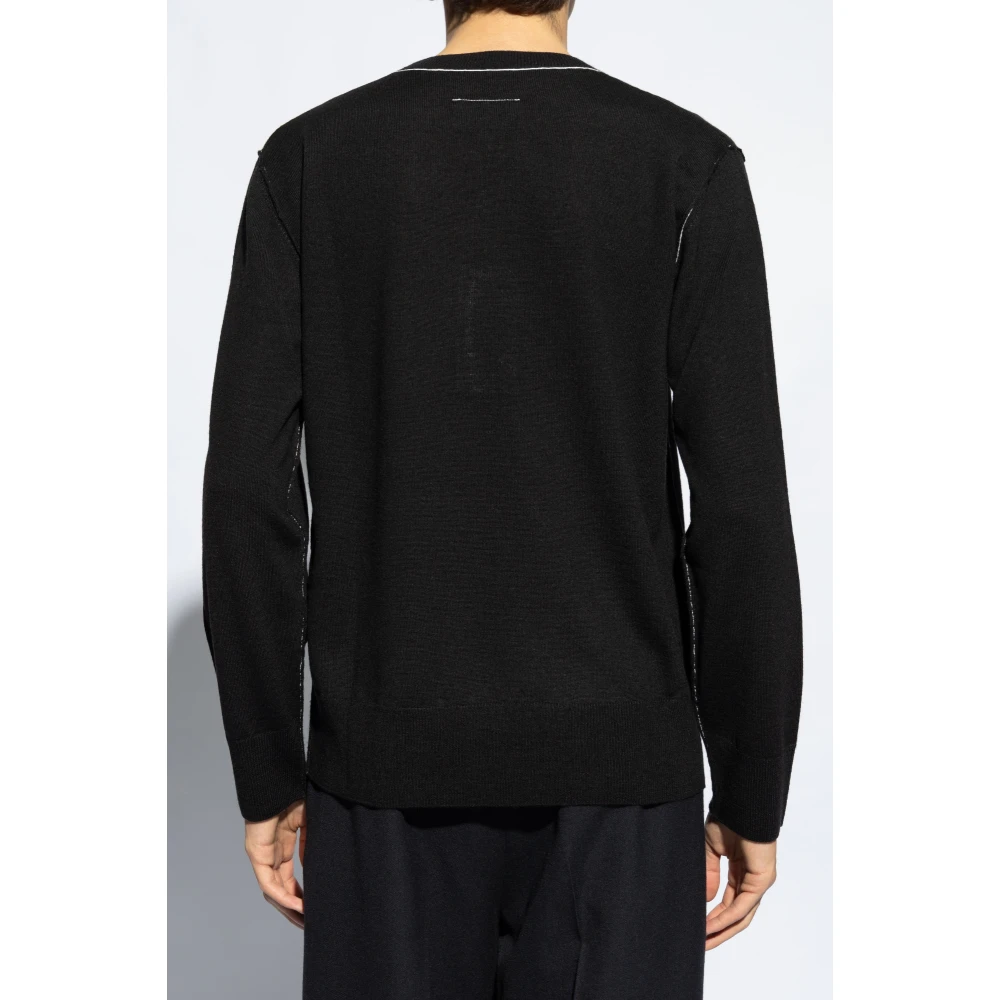MM6 Maison Margiela Trui met Logo Patch Black Heren