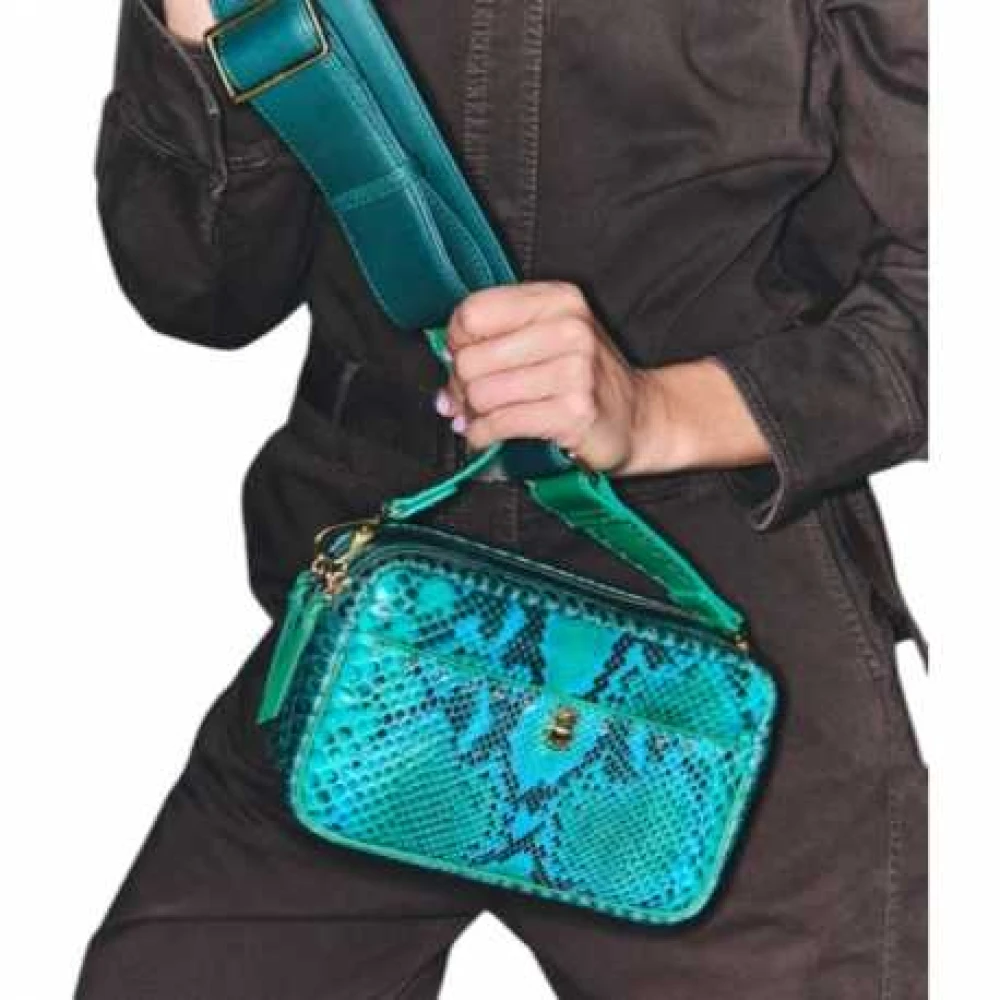 Claris Virot Python Prairie Lily Tas met Rivetten Green Dames