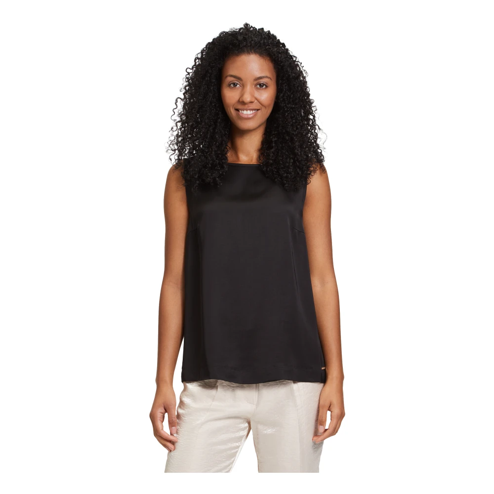 Betty & Co Elegante mouwloze blouse top Black Dames
