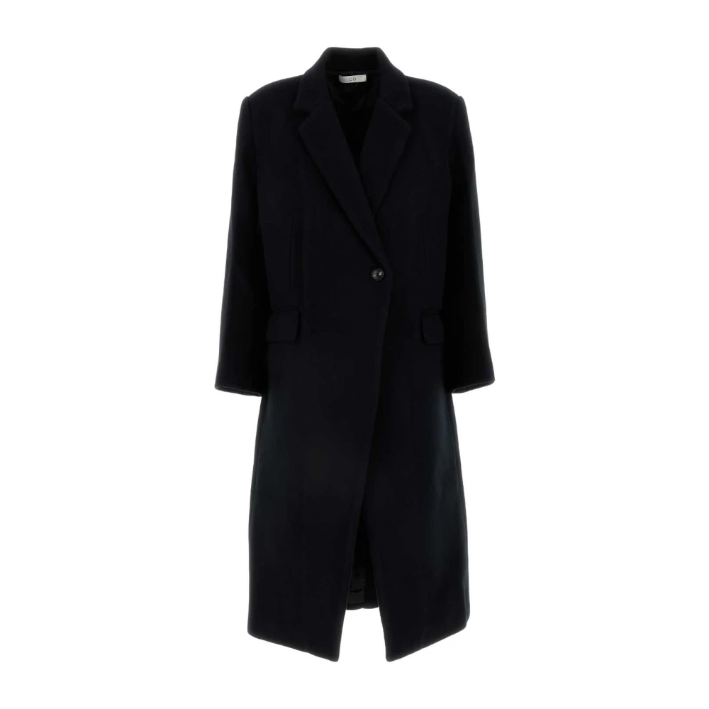 CO Stijlvolle Zwarte Wollen Jas Black Dames
