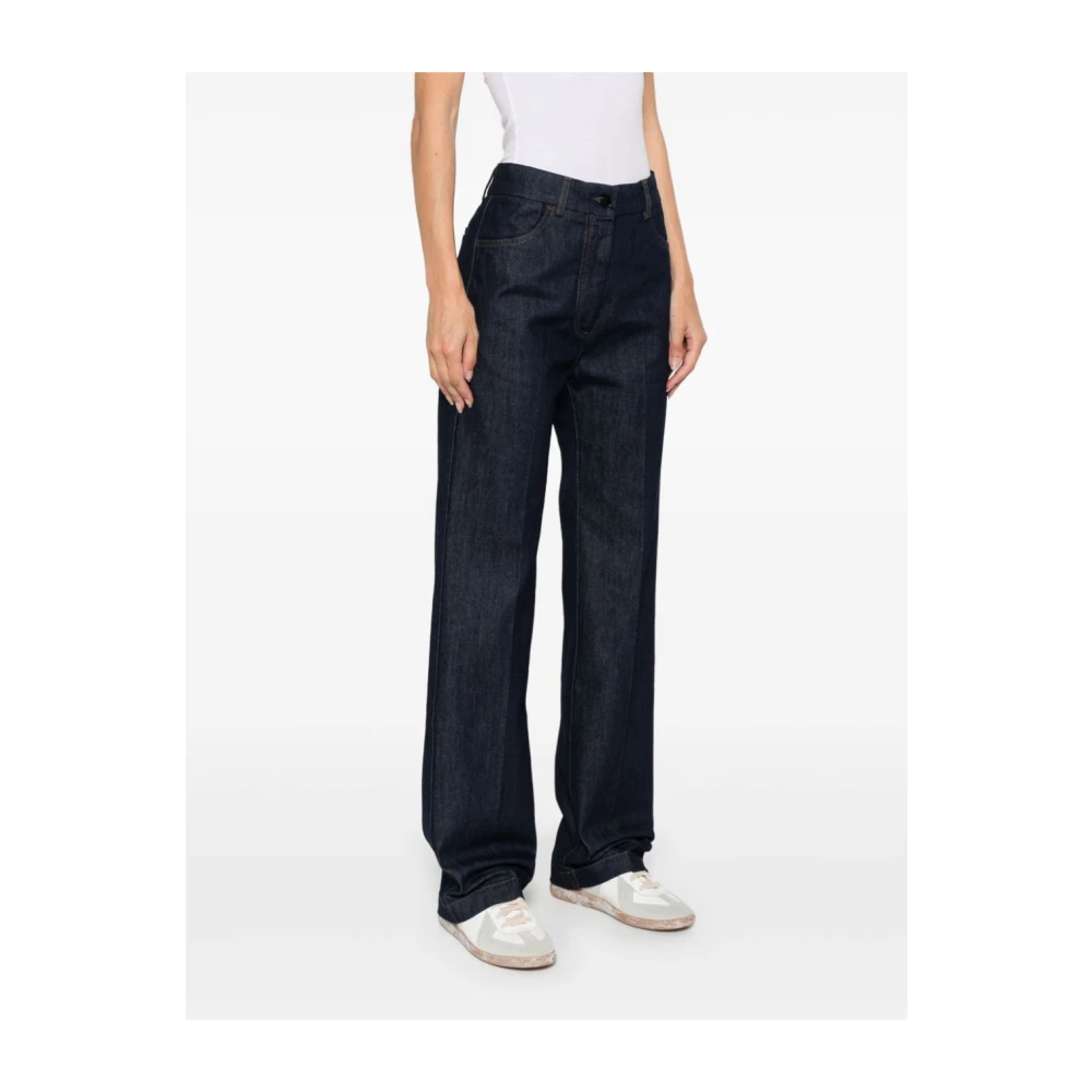 Barena Venezia Indigo Blauwe Denim Broek Rechte Pijp Blue Dames
