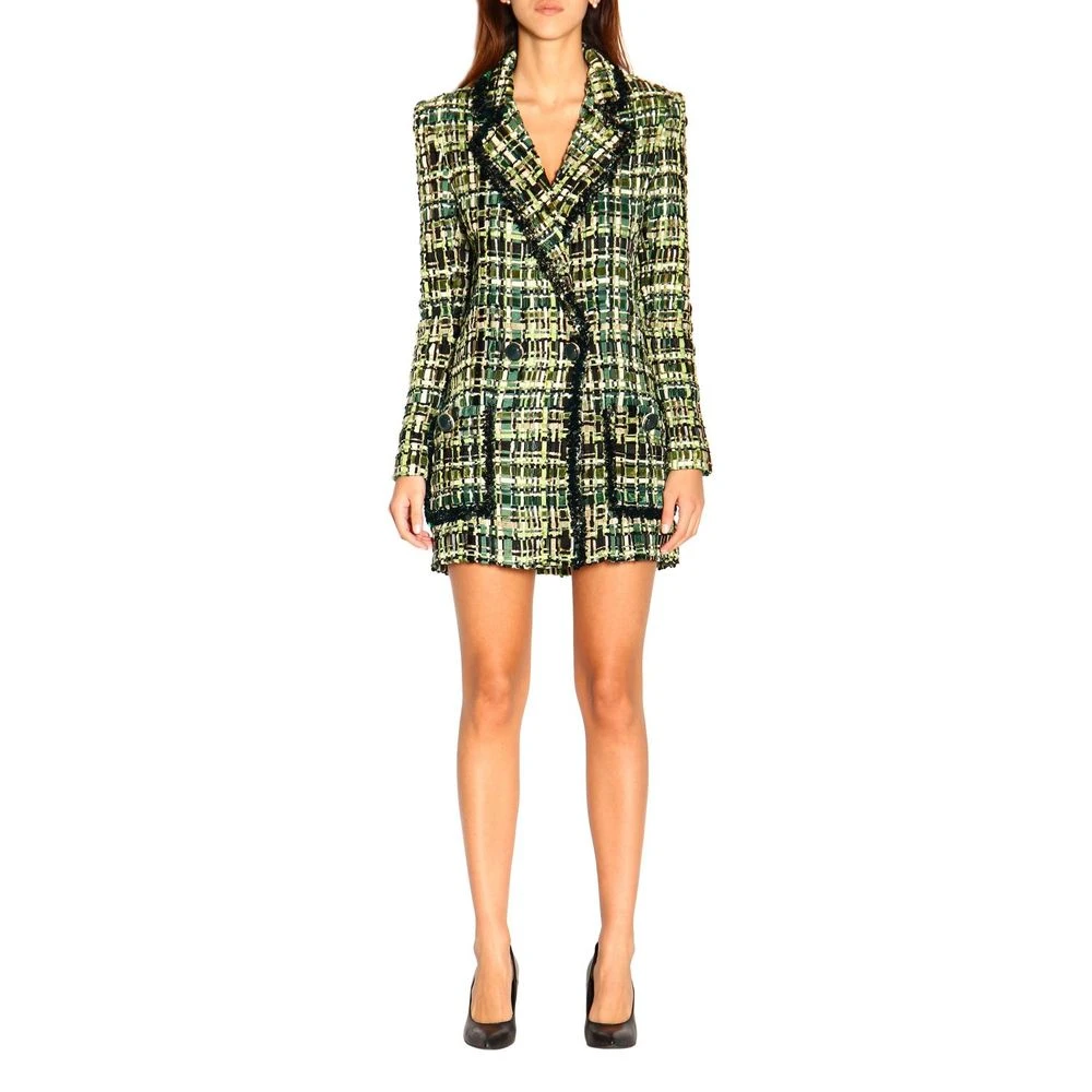 Elisabetta Franchi Elegante groene jas met knopen Green Dames