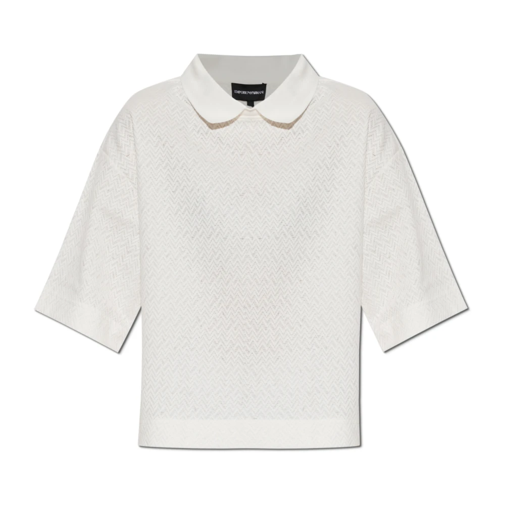 Emporio Armani Vrouw Wit Tops Dames, Xs, Katoen, Oversized Top