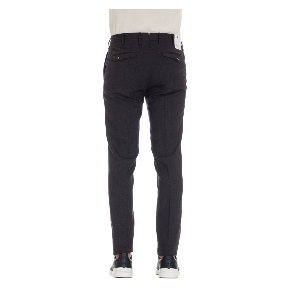 PT Torino Grijze Maatwerk Broek Rits Knoop Gray Heren