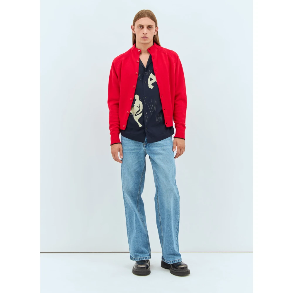 Jacquemus Kasjmier Gebreide Hoge Hals Cardigan Red Heren