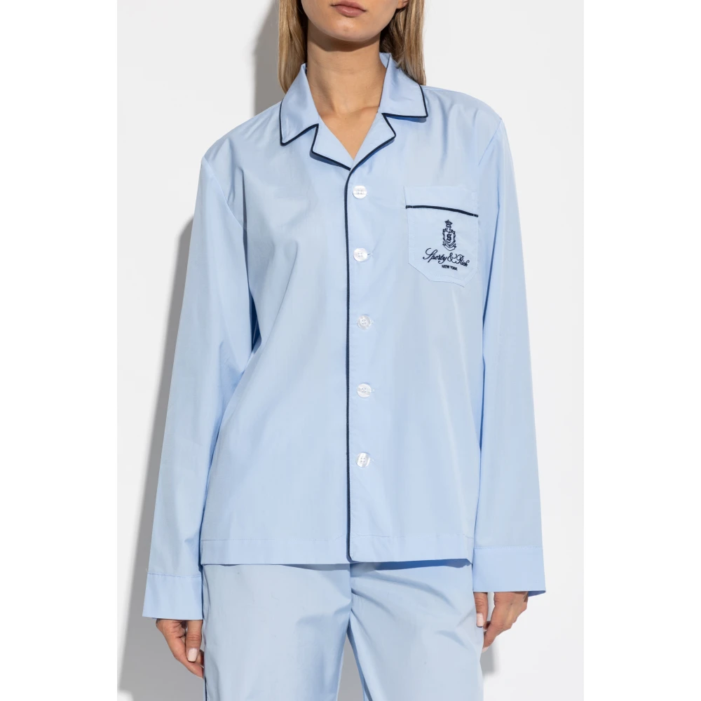 Sporty & Rich Pyjamashirt uit de Wall Street-collectie Blue Heren