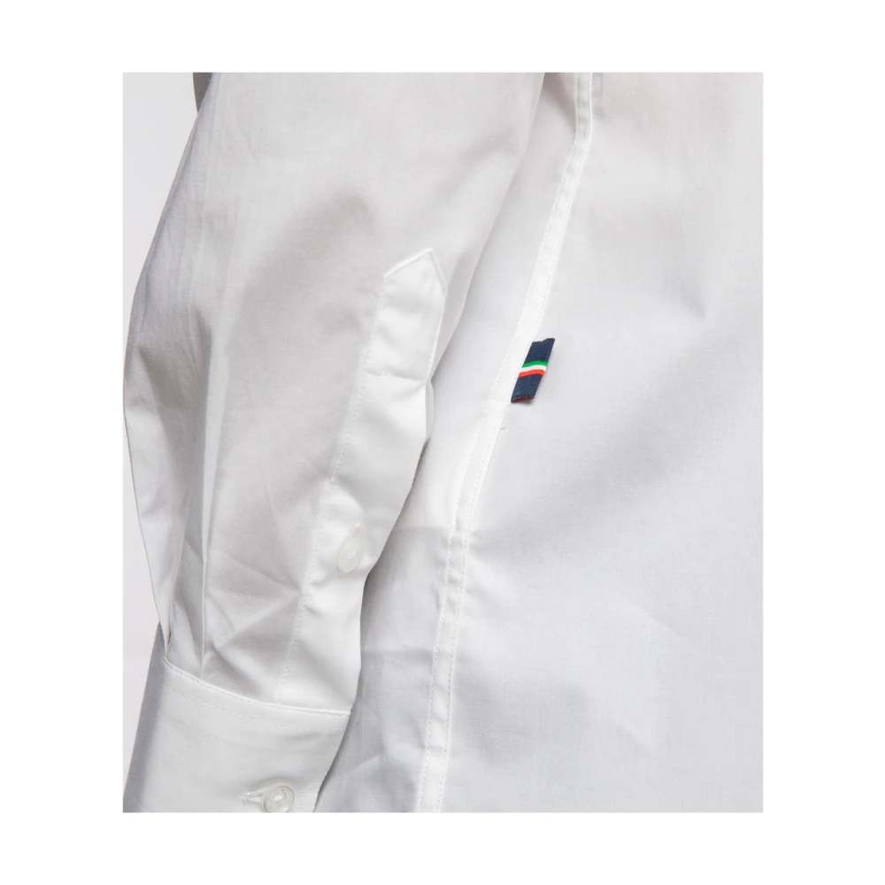aeronautica militare Wit Katoenen Overhemd met Adelaar Logo White Heren