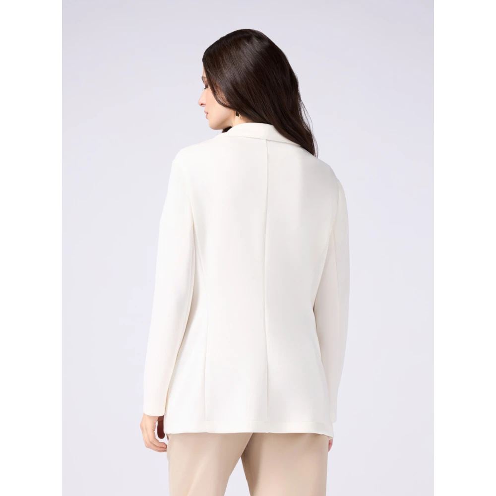 Oltre Soft-Touch-Sweatshirt-Blazer White Dames
