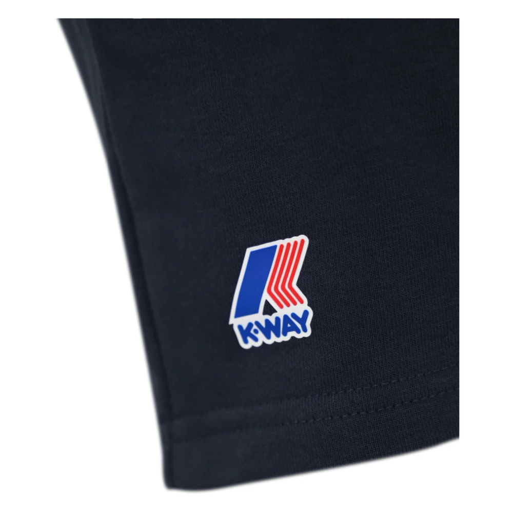 K-way Blauwe Katoenen Heren Shorts Regular Fit Blue Heren