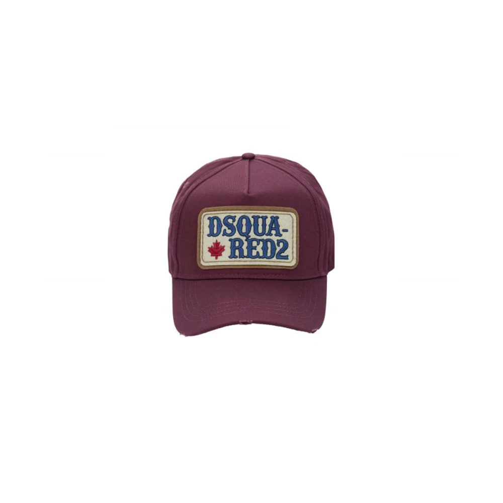 Dsquared2 Geborduurde baseballpet met gesp Red Unisex