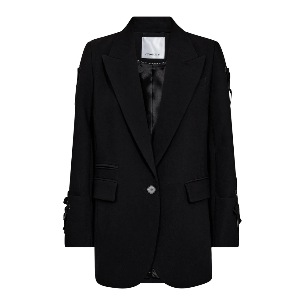 Co'couture Women's Black Blazers, Xl, Eyelet Blazer In
