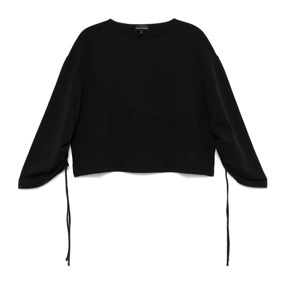 Emporio Armani Zwarte trui met drop-schouders Black Dames