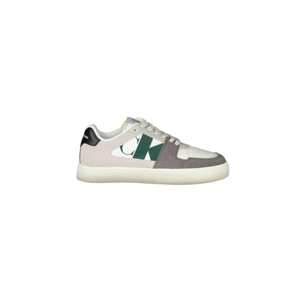 Calvin Klein Men's Multicolor Sneakers, 8 Uk, White Low-Top Trainers For