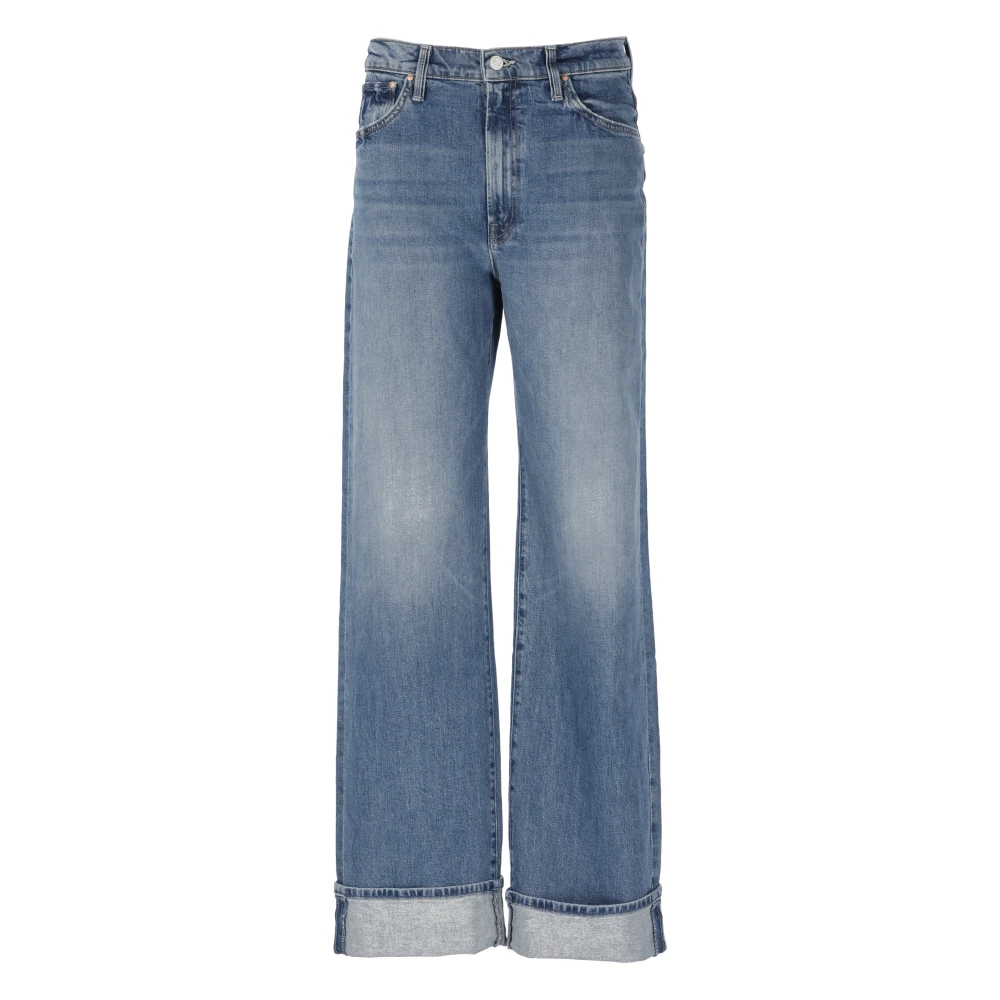 Mother Blauwe Katoenen Jeans met Riemlussen Blue Dames