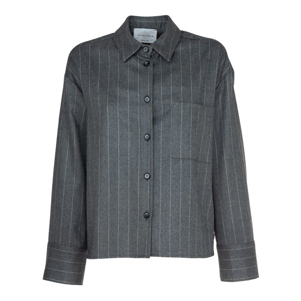 Vicario Cinque Geruite Flanellen Shirt Susanna Stijl Gray Dames