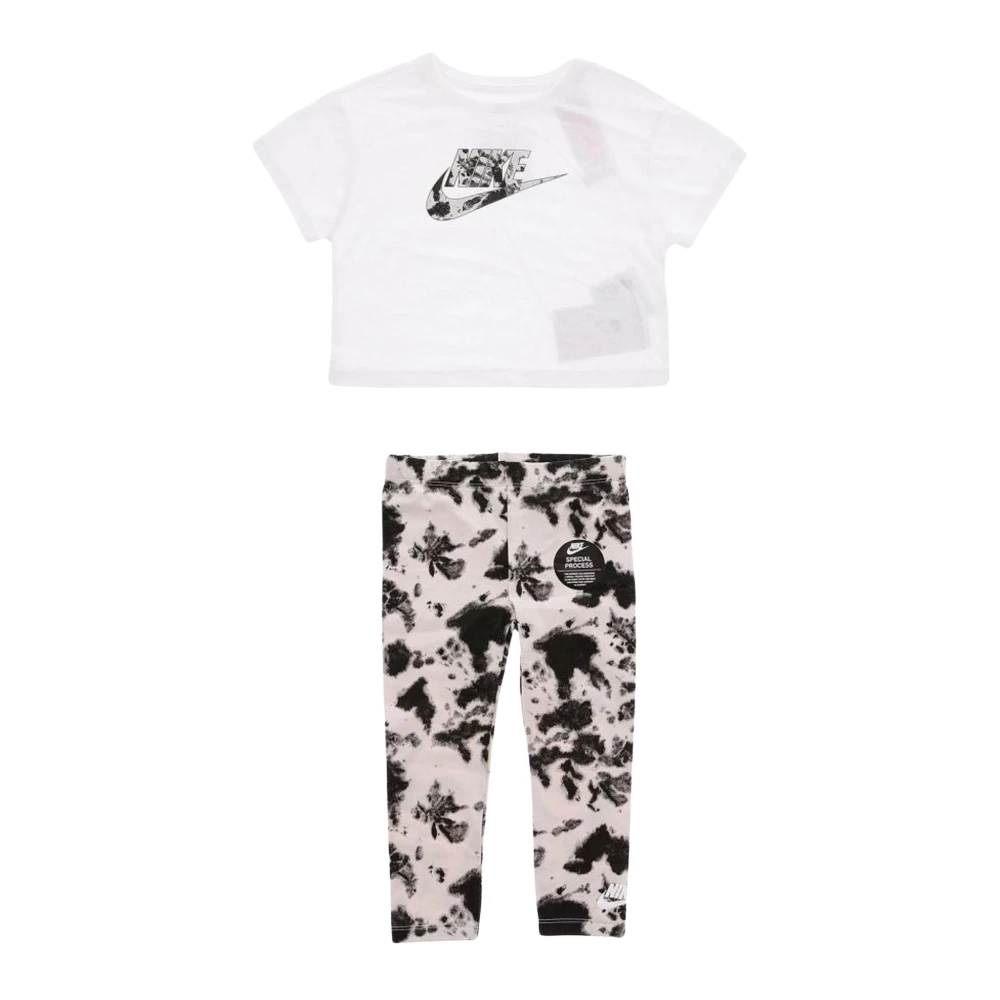 Nike , Nike Tie Dye Effect Legging and T-shirt ,White female, Sizes: 5 Y